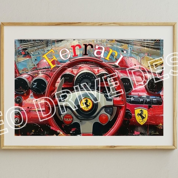 FERRARI POSTER F1 RACE CAR PRINT 17"X11" GREAT GIFT FOR FERRAI FANS - Picture 1 of 2
